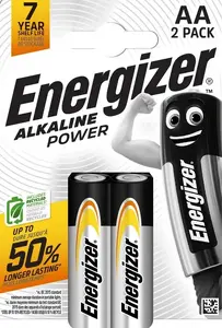 Щелочная батарейка Energizer Alkaline Power LR6 AA 1.5В 2900мАч, 2 шт.