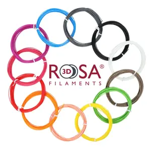 Набор PLA пластика ROSA3D, 12 основных цветов, 1.75 мм, 30 г на катушку для 3D-ручек