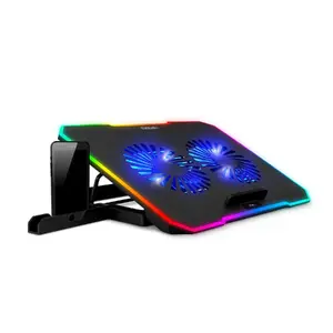 Охлаждающая подставка для ноутбука Evolveo CoolPro, 2 вентилятора, RGB-подсветка, черный