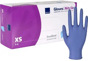 Abena Excellent Examination Gloves, XS, Nitrile, Powder-Free, Accelerator-Free, Dark Blue, 200 pcs