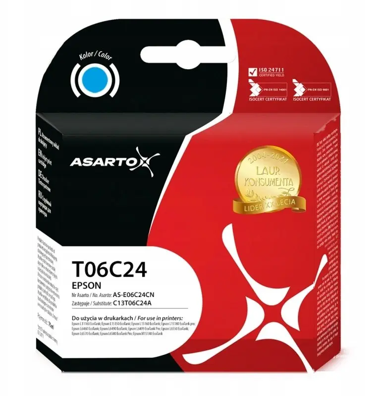 Asarto tintes kasetne Epson T06C24 ciāna