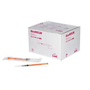 Kid-man dicoSULIN Insulin Syringe 1 ml, 100 I.U./ml, 0.40mm x 13mm, Sterile, Phthalate-Free