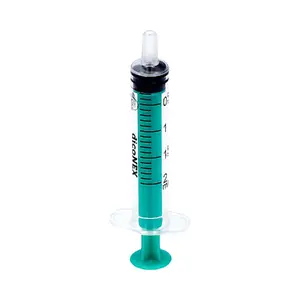 Kid-man dicoNEX 3-Part Sterile Single-Use Syringe 2 ml with Luer Nozzle and Green Plunger