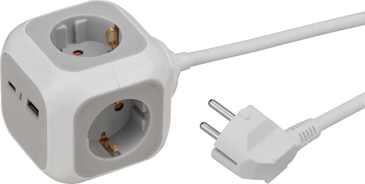 Brennenstuhl 4-vietīgs strāvas kubs ar USB-A