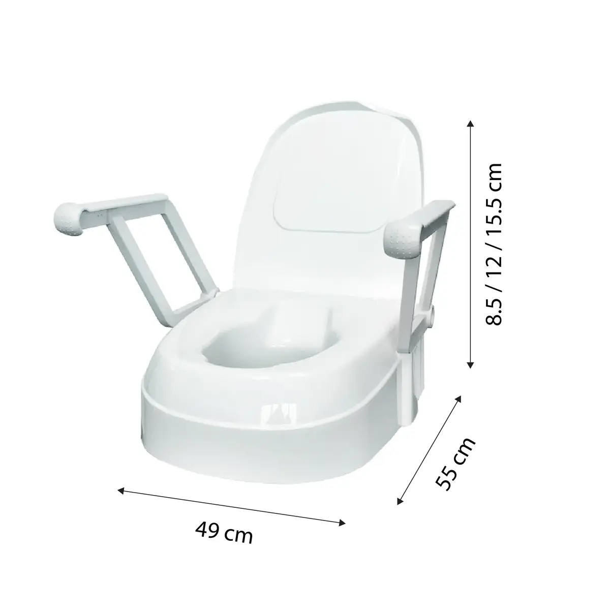 Kid-man TSE120 Height Adjustable Raised Toilet Seat with Lid Photo 3