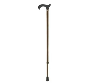 Kid-man 685STBr Adjustable Walking Stick with Soft Silicone Handle Brown