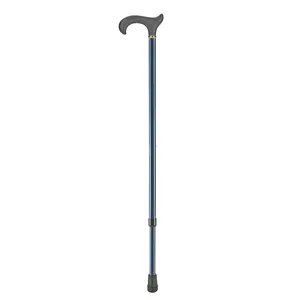 Kid-man Walking Stick with Soft Silicone Handle, Adjustable Height, Blue