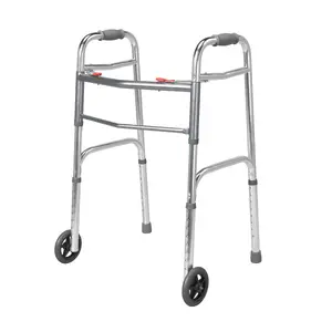 Kid-man 01-3016W5 Walking Frame with Wheels, Anodized Aluminum, Height Adjustable