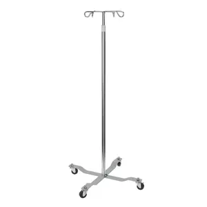 Kid-man INSTA Infusion Stand, Height-Adjustable Steel Medical IV Pole with 4 Hooks