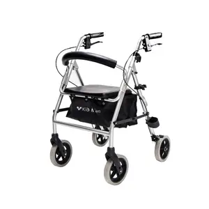 Kid-man GIGAS 4-Wheel Aluminium Rollator with Seat and Backrest