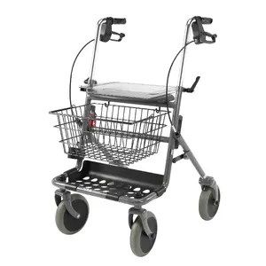 Kid-man BAGO 04-4200F 4-Wheel Rollator with Seat and Basket