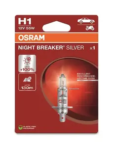 Галогенная автомобильная лампа Osram Night Breaker Silver H1, 12В 55Вт, цоколь P14.5s