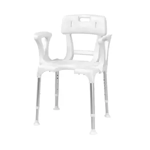Kid-man DUSIS Shower Chair with Armrests and Back Support, Adjustable Height, 150 kg Capacity