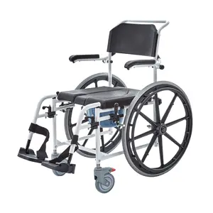 Kid-man AKVA Shower Commode Wheelchair with Self-Propulsion, 120 kg Capacity