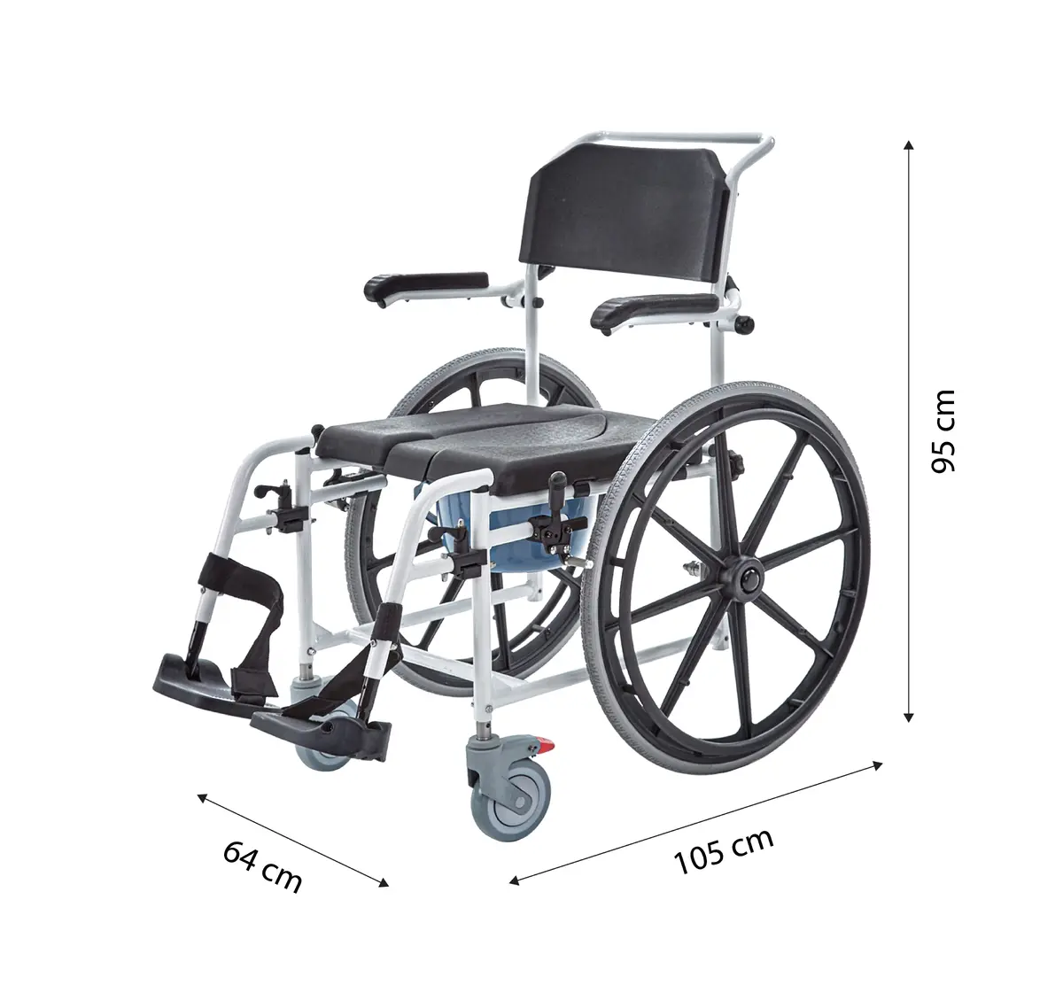 Kid-man AKVA Shower Commode Wheelchair | Mobility Aid Photo 6
