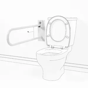 Kid-man 06-7140 Folding Wall Support Rail with Toilet Paper Holder, 90 kg Load Capacity
