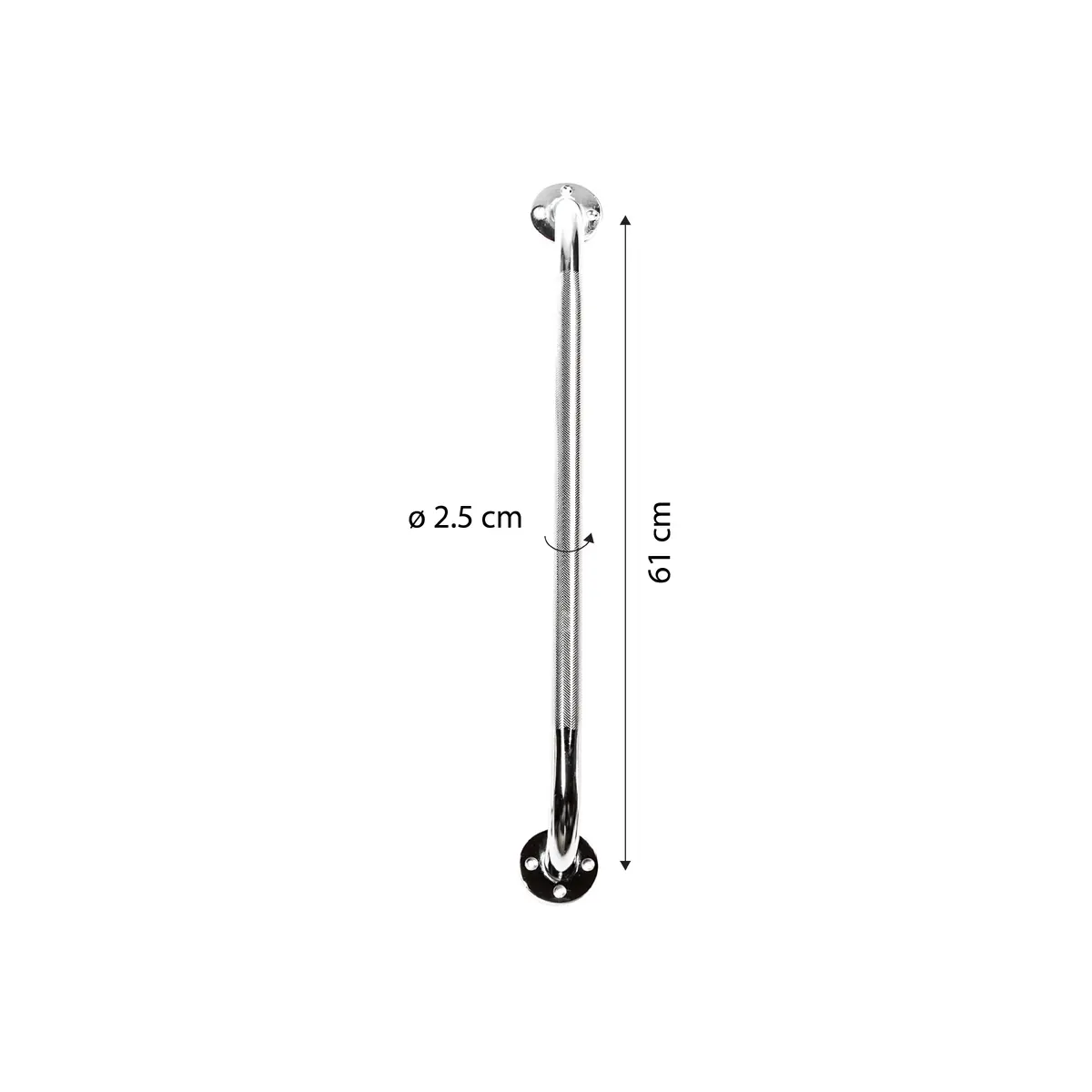 Kid-man Steel Grab Bar 61 cm - Chromed Photo 3