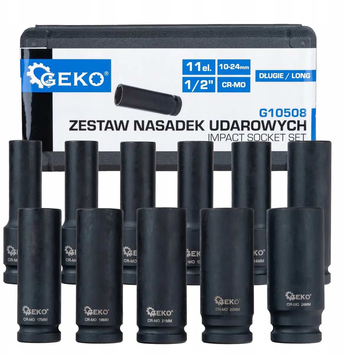 GEKO 11-daļīgs garo trieciengalviņu komplekts 1/2&quot