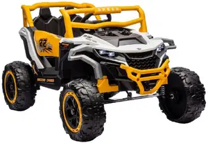 Lean Cars M1 ar akumulatoru darbināms bērnu auto 4x4 balts-dzeltens