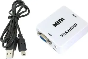 Адаптер Apte HDMI на VGA D-Sub с аудиоразъемом 3.5 мм, белый