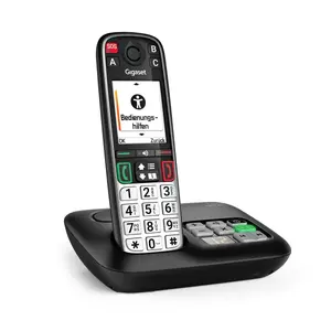 Gigaset EASY 500A Analog/DECT Telephone with Wireless Handset, 200-Entry Phonebook and Caller ID, Black/Silver