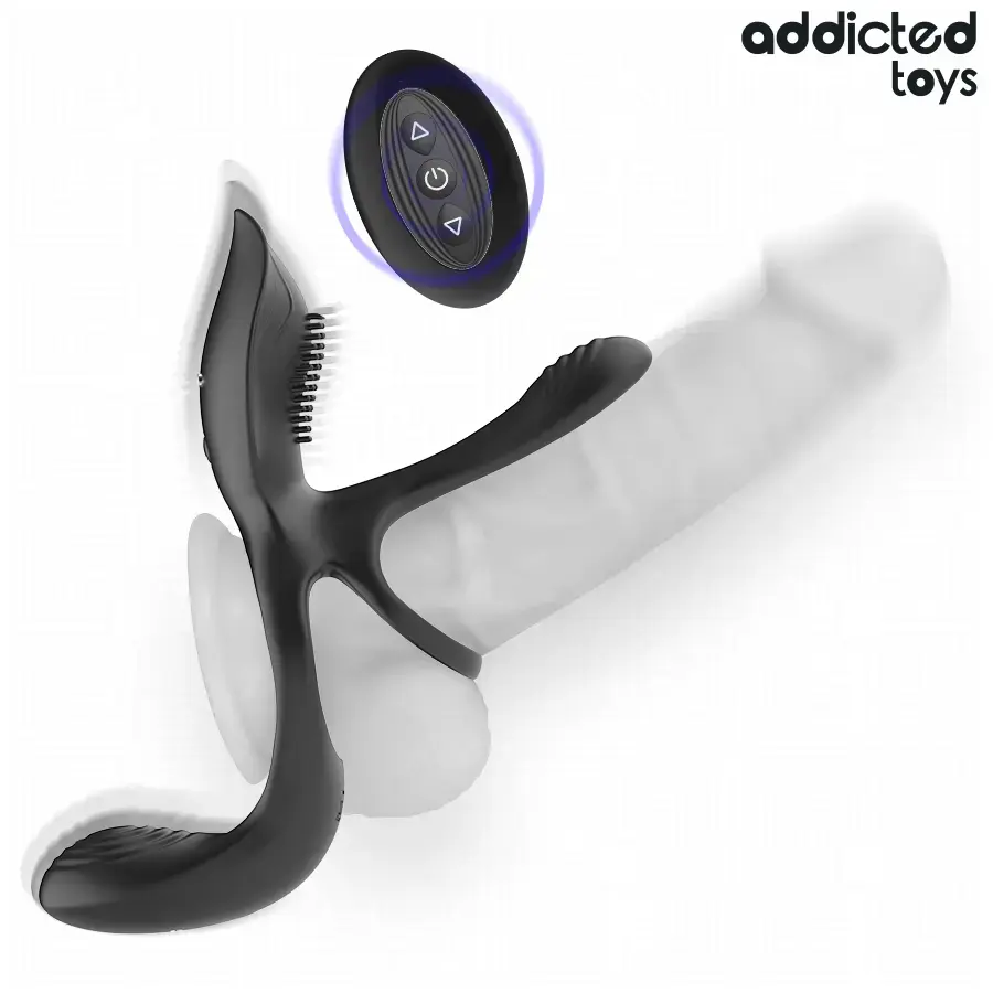 Двойное кольцо на пенис Addicted Toys с клиторальным стимулятором Photo 3