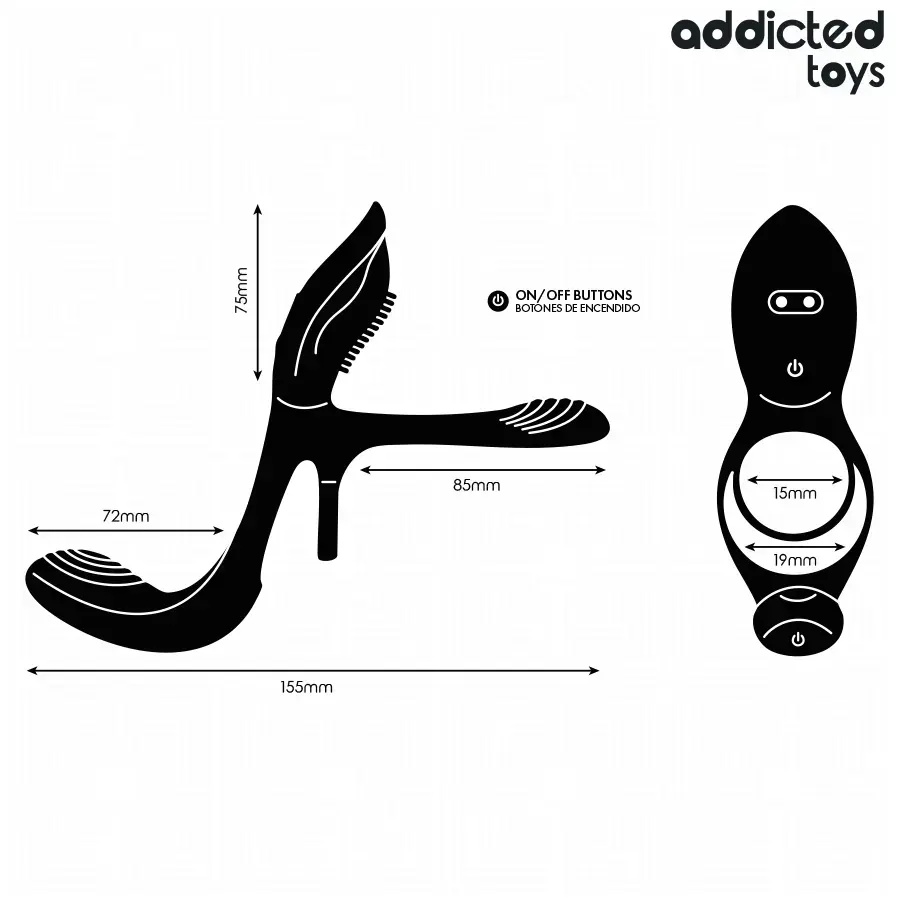 Двойное кольцо на пенис Addicted Toys с клиторальным стимулятором Photo 5