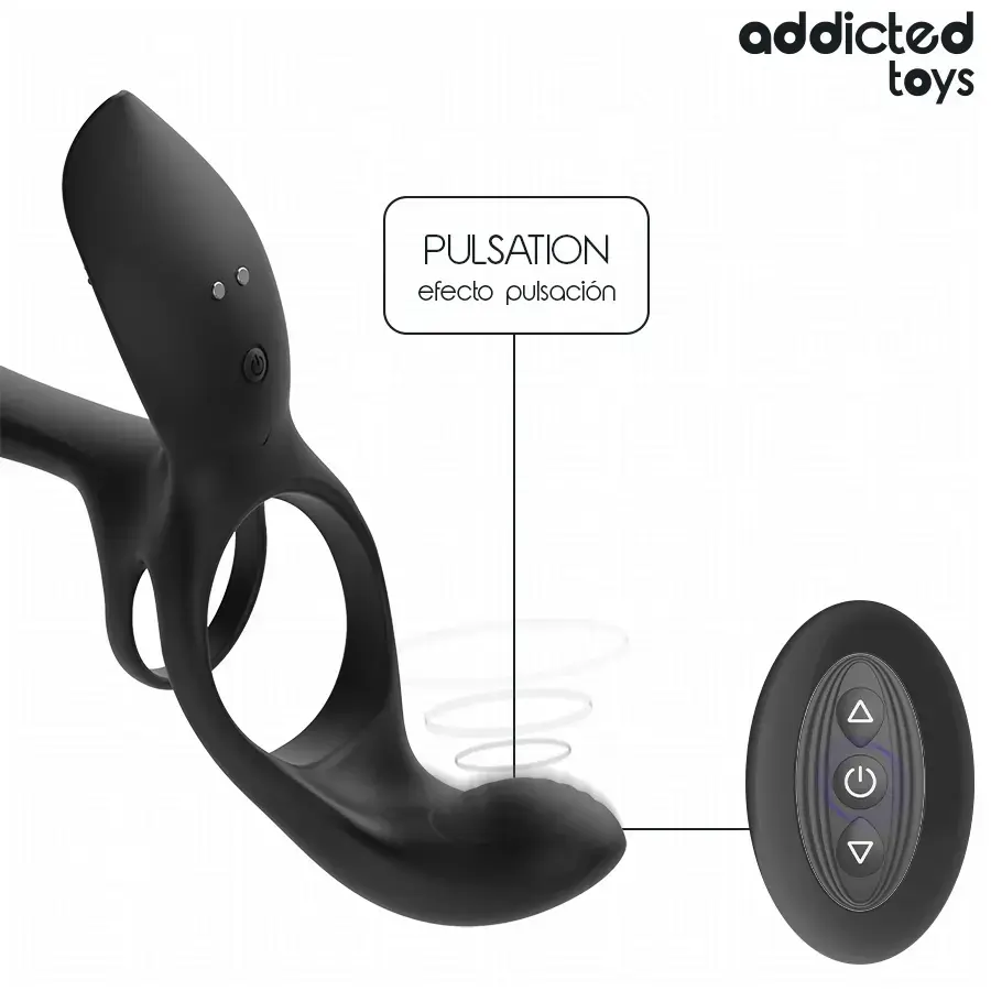 Двойное кольцо на пенис Addicted Toys с клиторальным стимулятором Photo 6