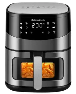 Melchioni ARIANNA 6,5L Одиночный Автономный 2000 W Аэрофритюрница с горячим воздухом Черный, Нержавеющая сталь