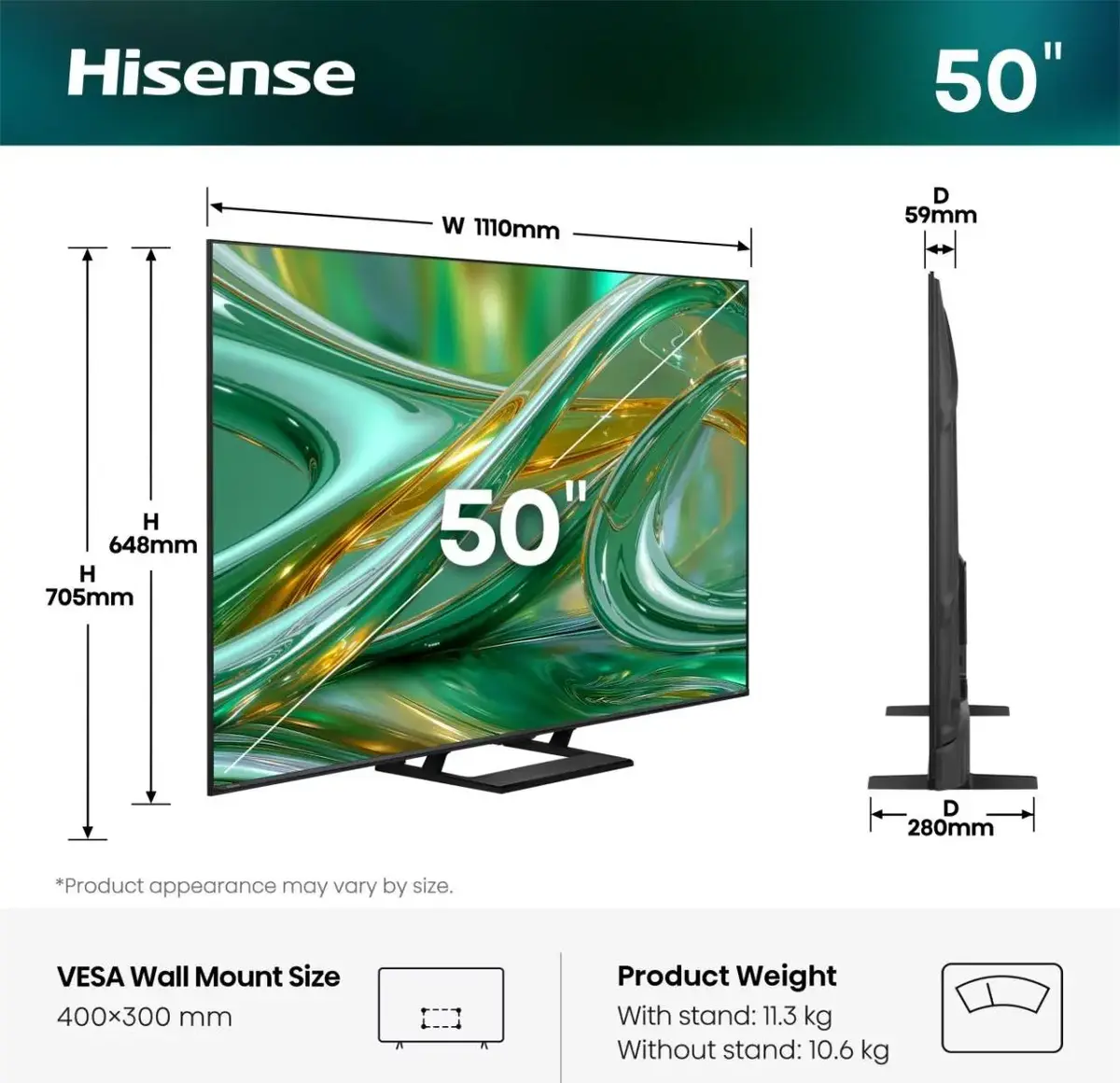 Телевизор Hisense 50E8S 50 дюймов 4K ULED Smart TV Photo 2
