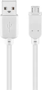 Goobay USB 2.0 Hi-Speed Cable, USB-A to Micro-USB B, 1 m, White
