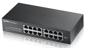 Zyxel GS1100-16 Nepārvaldīts Gigabit Ethernet (10/100/1000) Melns