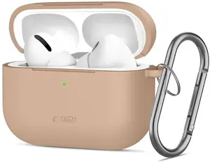 4kom.pl Etui Tech-Protect Silicone Hook do Apple AirPods Pro 3 Caffe Latte