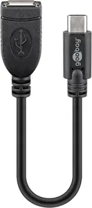 Goobay USB-C to USB-A Extension Cable, 0.2m, Black