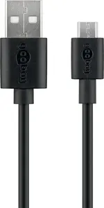 Goobay USB 2.0 Cable, USB-A to Micro-USB B, 2 m, Black