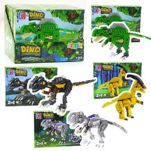 LEANToys 2-in-1 Dinosaur and Robot Building Block Set 153-179 Pieces
