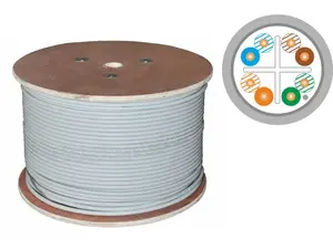 Alantec FireHardy F/UTP Cat.6 Network Cable, LSOH, B2ca, 4x2x23 AWG, 450 MHz, 500m, Grey