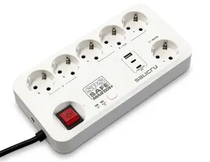 Сетевой фильтр Salicru SPS SAFE MASTER+, 6 розеток типа F, кабель 1.4 м
