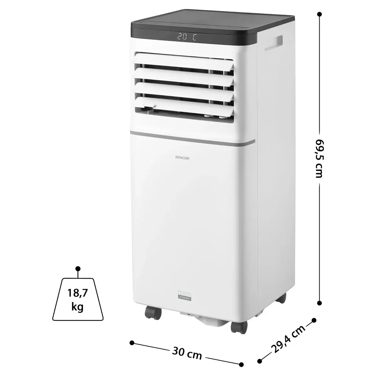 Sencor SACMT1042C Mobile Air Conditioner | 10,000 BTU/h Photo 2