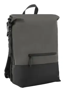Mobilis 070007 Two-Tone Rolltop mugursoma 16 collu klēpjdatoriem, melna un pelēka