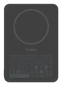 Внешний аккумулятор Belkin BoostCharge Slim Magnetic 10K, 5000 мАч, беспроводная зарядка, USB-C, черный
