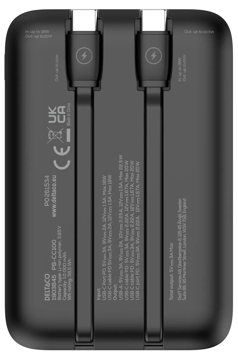 Deltaco PB-CC100 Power Bank 10000 mAh Photo 4