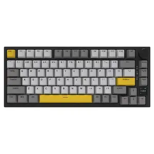 AJAZZ AK820 PRO keyboard Universal USB + RF Wireless + Bluetooth QWERTY Grey, Yellow, Black