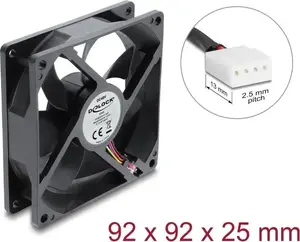 Delock 92 mm aksiālais ventilators 48V DC ar 4-pin PWM savienotāju