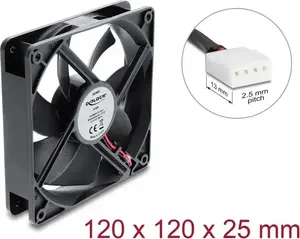 Delock 67453 aksiālais ventilators 48V DC 120mm ar 4-pin PWM savienotāju