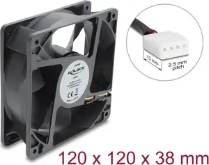 Delock aksiālais ventilators 48V DC 120mm ar 4-pin PWM savienotāju