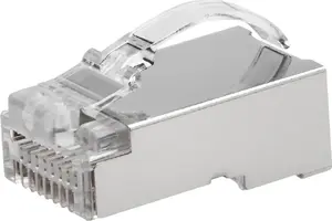 ROLINE RJ45 Stecker, geschirmt, Cat.6/6A (Class E/EA), einfacher Durchgang, für Massiv-/Litzendraht, 10 St. (21.17.3146)