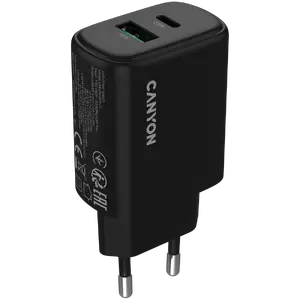 CANYON OnCharge 200 sienas lādētājs 20W ar USB-C PD un USB-A QC pieslēgvietām