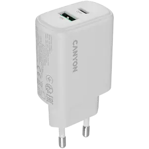 CANYON OnCharge 200 sienas lādētājs 20W ar 1x USB-C PD un 1x USB-A QC pieslēgvietām
