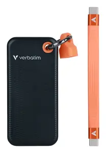 Verbatim Pocket 512GB M.2 External Solid State Drive USB 3.2 Gen 2 Type-C Black and Orange 32285
